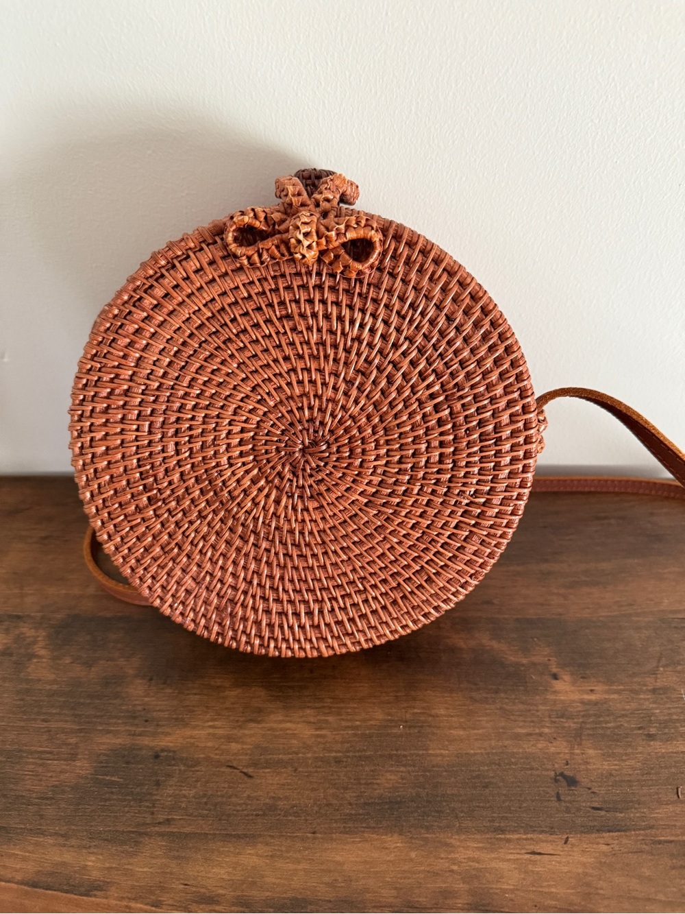 Round Woven Crossbody Bag
